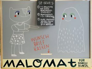 Frontalansicht der Zeichenwunschmaschine