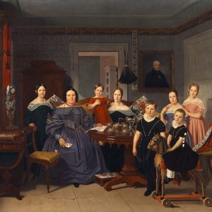 Historisches Gemälde einer Familie