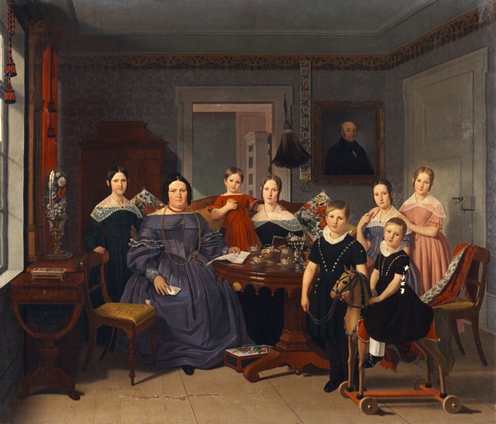 Historisches Gemälde einer Familie