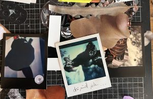 Unterschiedliche Papiermedien, die zu einer Collage zusammengefügt werden.